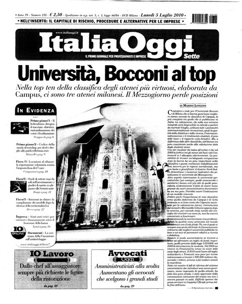 Italia oggi : quotidiano di economia finanza e politica